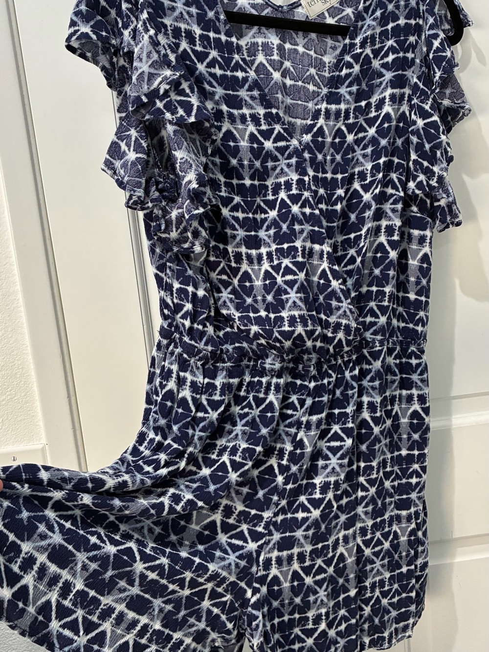 Terra & Sky Navy Patterned Short Sleeve Romper